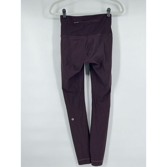 Lululemon Zoned In Tight 27" Inseam Garnet Deep Purple Reflective Size 6 5BBNS - Picture 7 of 12